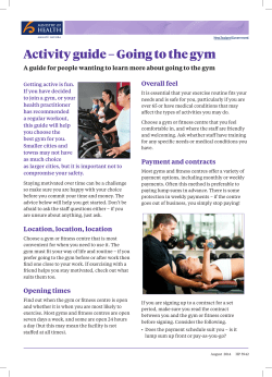 Activity guide &ndash; Going to the gym