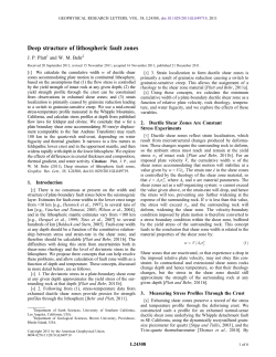 Deep structure of lithospheric fault zones