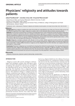 Physicians` religiosity and attitudes towards patients