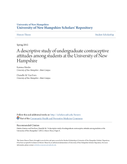 A descriptive study of undergraduate contraceptive attitudes among