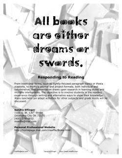 Books Are Either Dreams or Swords