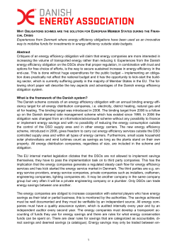 Experiences from Denmark where energy efficiency obligations