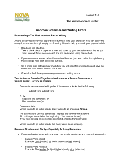 Common Grammar and Writing Errors