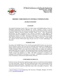 Seismic Code Issues in Central United States