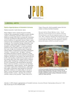 Dante`s Appropriations of Aristotle`s Universe - Purdue e-Pubs