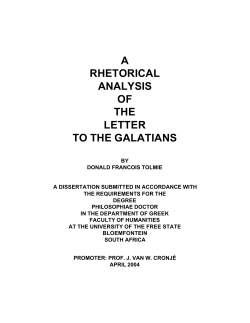 a rhetorical analysis of the letter to the galatians