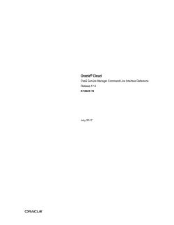 PaaS Service Manager Command Line Interface Reference