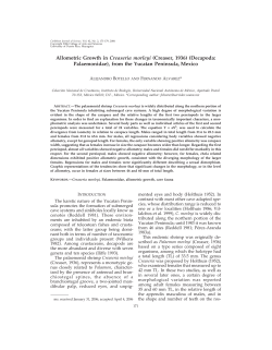 Allometric Growth in Creaseria morleyi (Creaser, 1936) (Decapoda