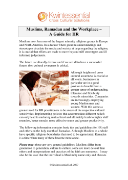 Muslims, Ramadan and the Workplace &ndash; A Guide