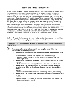 Health and Fitness &ndash; Sixth Grade