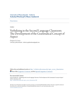 Verbalizing in the Second Language Classroom: The Development