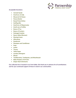 Acceptable Donations &bull; Canned Goods &bull; Small Jars of Jelly