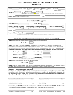 ALTERNATIVE MODES OF INSTRUCTION APPROVAL FORM Form 2