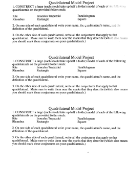 Quadrilateral Model Project Quadrilateral Model Project