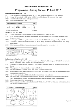 Programme - Spring Dance - 1st April 2017