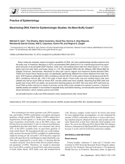 Maximizing DNA Yield for Epidemiologic Studies: No More Buffy