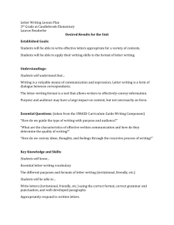 Letter Writing Unit in the 3rd Grade - Swarthmor&hellip;