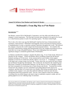 McDonald`s: From Big Mac to P`tit Plaisir