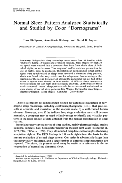 Normal Sleep Pattern Analyzed Statistically and Studied by Color