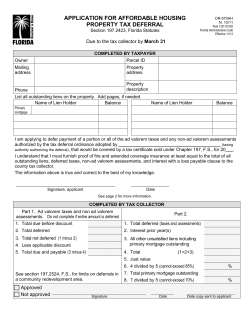 application for affordable housing property tax deferral