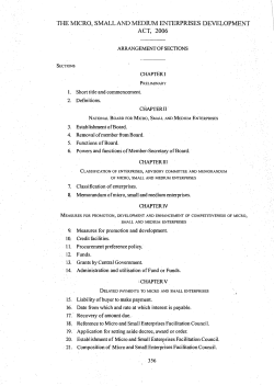 The Micro, Small and Medium Enterprises Development Act, 2006