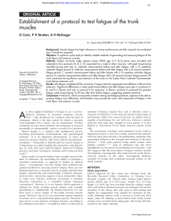 Establishment of a protocol to test fatigue of the trunk muscles