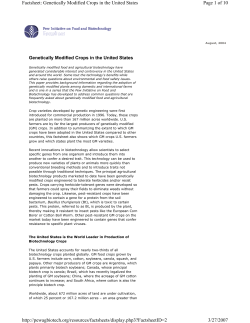 Genetically Modified Crops in the United States