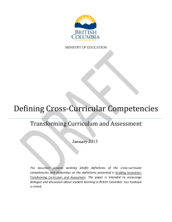 Defining Cross-Curricular Competencies