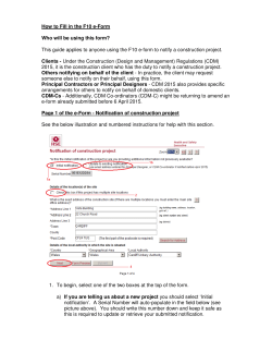 How to Fill in the F10 e-Form Who will be using this form? This guide