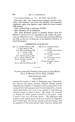 On some unrecorded Parasitic Acari found in Great Britain.