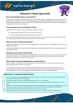 Food Fact Sheet 2 - Frequently Asked Questions