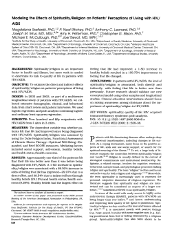 Modeling the effects of spirituality/religion on patients` perceptions of