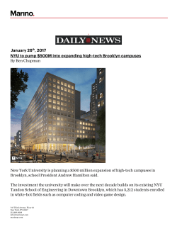 January 26th, 2017 NYU to pump $500M into expanding high