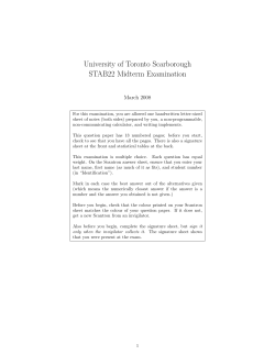 Exam - UTSC - University of Toronto