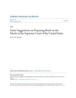 Some Suggestions on Preparing Briefs on the Merits in the Supreme