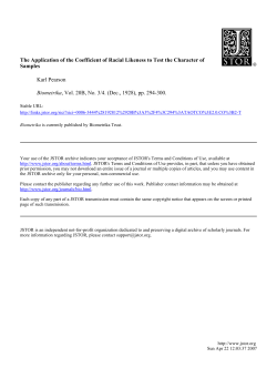 The Application of the Coefficient of Racial Likeness to Test the