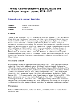 Thomas Acland Fennemore, pottery, textile and wallpaper designer