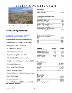 Community Profile - Sevier County Utah Economic Development