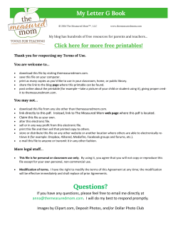 Letter G - The Measured Mom