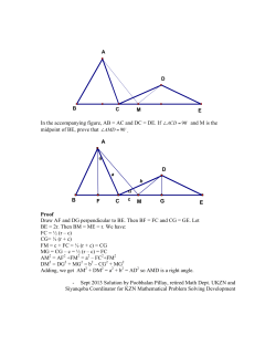 In the accompanying figure, AB = AC and DC = DE. If = o and M is