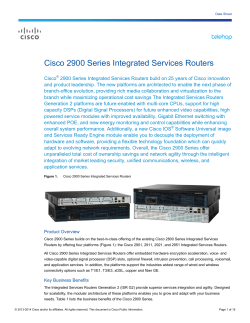 Cisco 2900 Series Integrated Services Routers Data