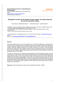 Geological overview of the Angola&ndash;Congo - Archimer