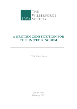A WRITTEN CONSTITUTION FOR THE UNITED KINGDOM