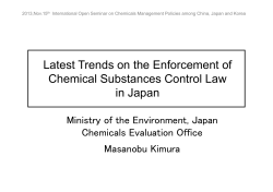 Latest Trends on the Enforcement of Chemical Substances Control