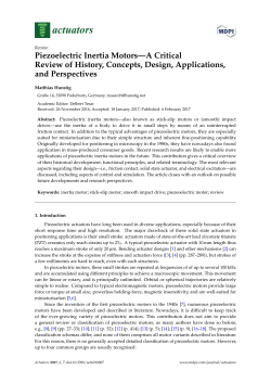 Piezoelectric Inertia Motors&mdash;A Critical Review of History
