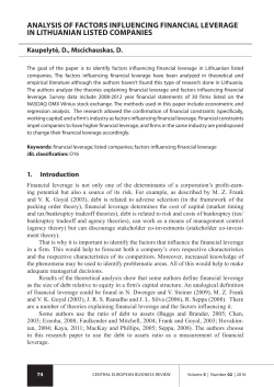 Analysis of Factors Influencing Financial Leverage In Lithuanian