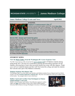 James Madison College Events and News April 2012 EVENTS