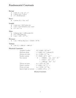 Fundamental Constants