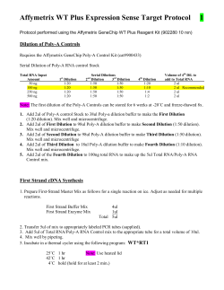 Affymetrix WT Plus Expression Protocol