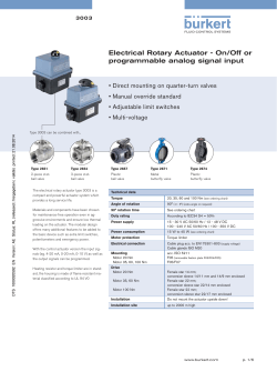 Electrical Rotary Actuator - On/Off or programmable
